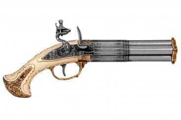 Pistolet 4 canons tournants, France S. XVIII